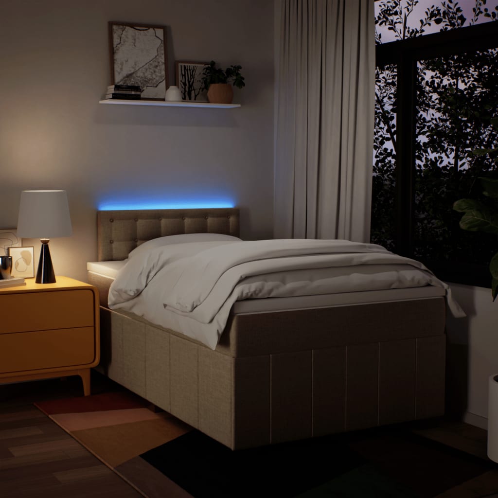 Sommier à lattes de lit avec matelas Crème 120x200 cm Tissu - XIOS