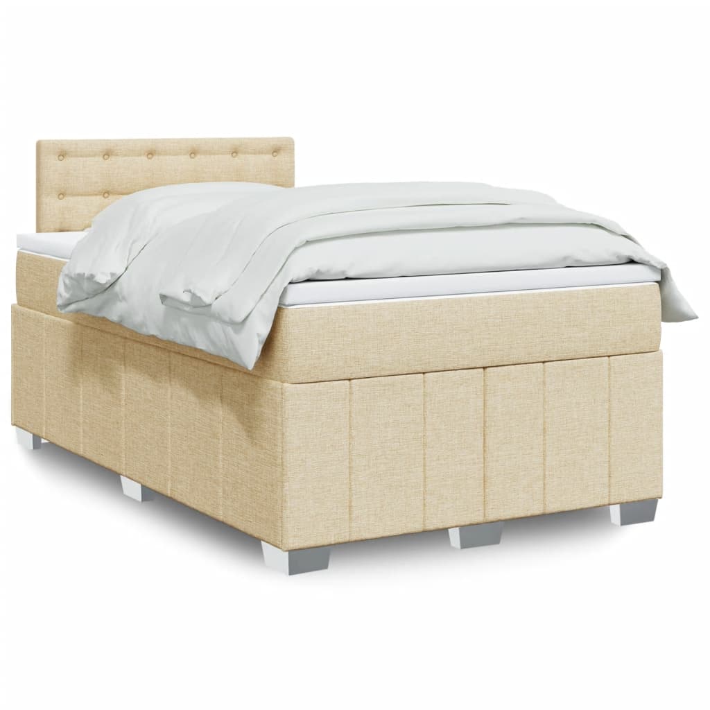 Sommier à lattes de lit avec matelas Crème 120x200 cm Tissu - XIOS