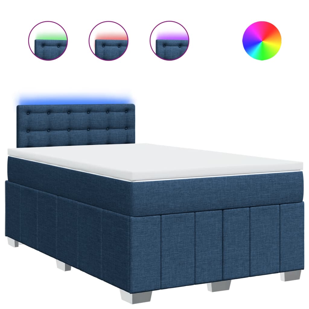 Sommier à lattes de lit avec matelas Bleu 120x200 cm Tissu - XIOS