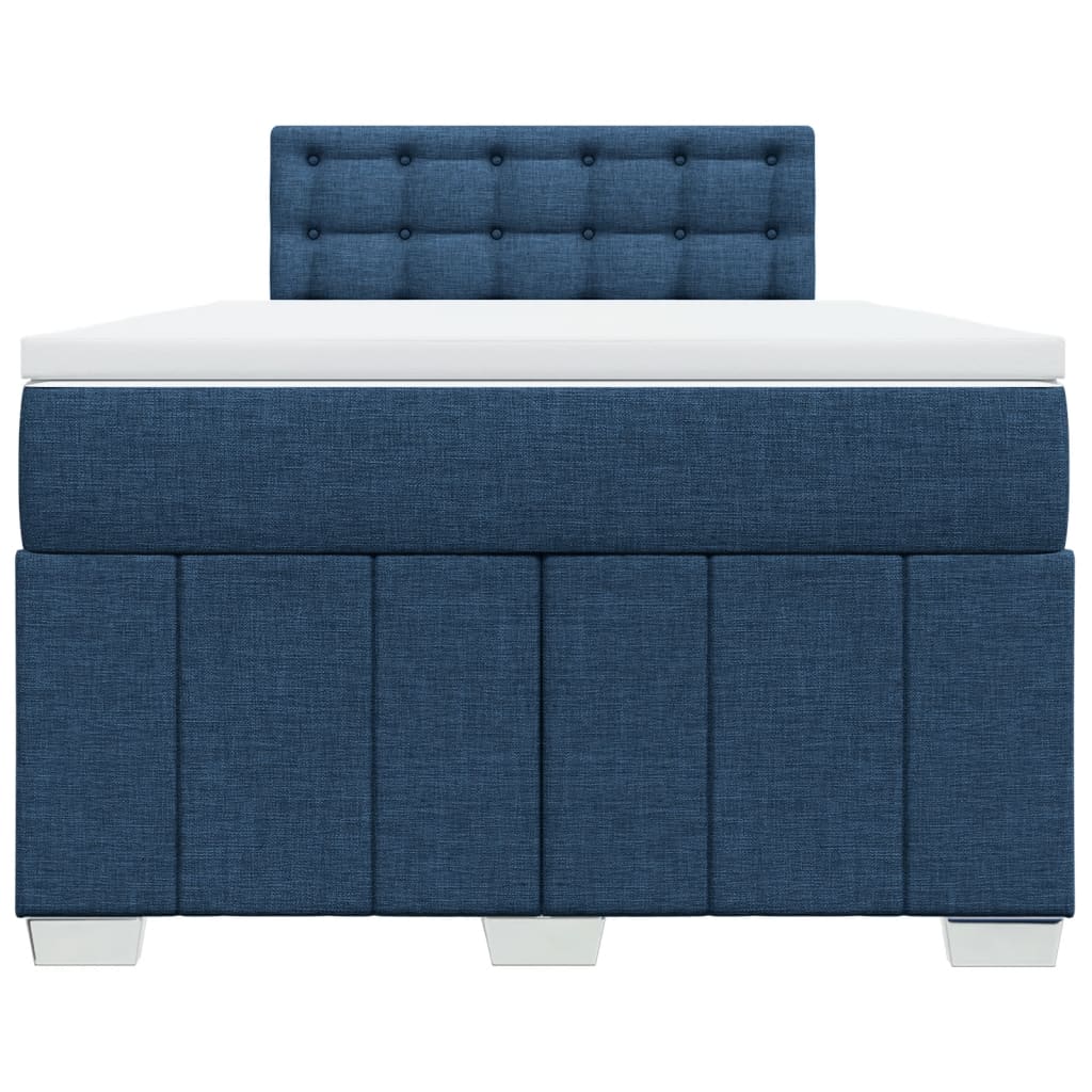 Sommier à lattes de lit avec matelas Bleu 120x200 cm Tissu - XIOS