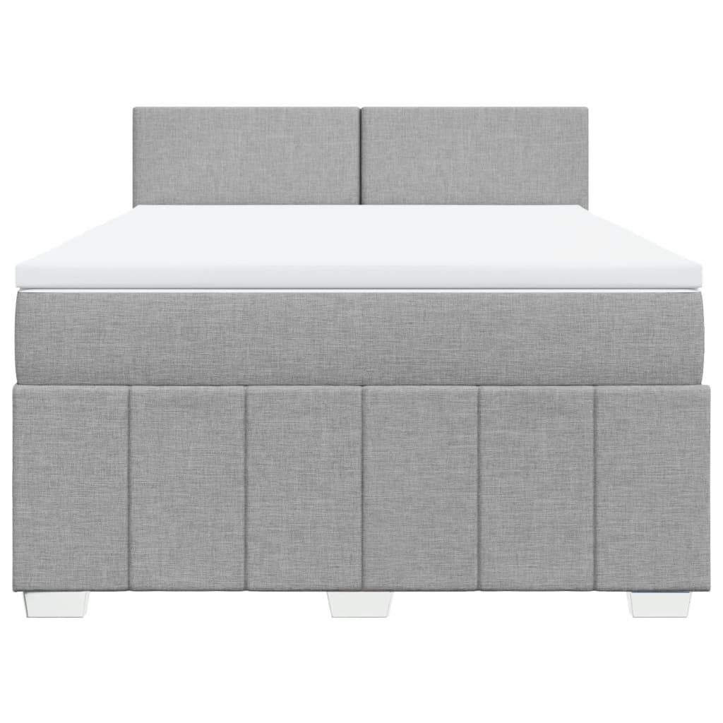 Sommier à lattes de lit avec matelas Gris clair 140x190cm Tissu - XIOS