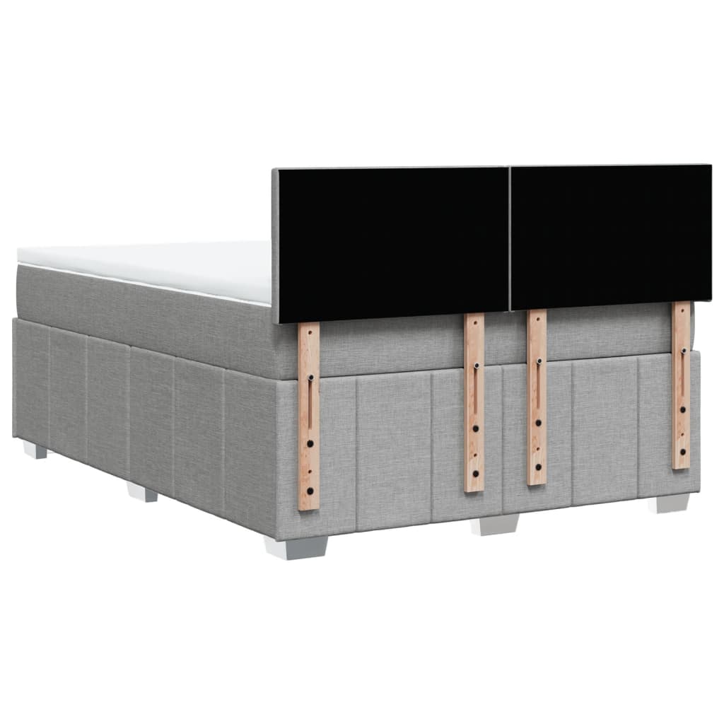 Sommier à lattes de lit avec matelas Gris clair 140x190cm Tissu - XIOS