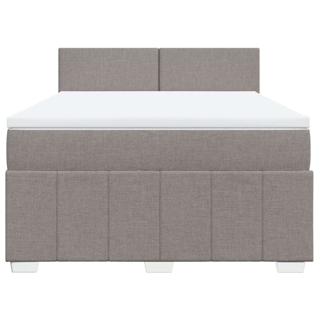 Sommier à lattes de lit avec matelas Taupe 140x190 cm Tissu - XIOS