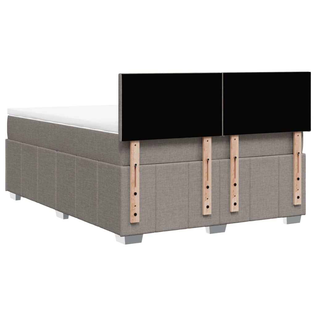 Sommier à lattes de lit avec matelas Taupe 140x190 cm Tissu - XIOS