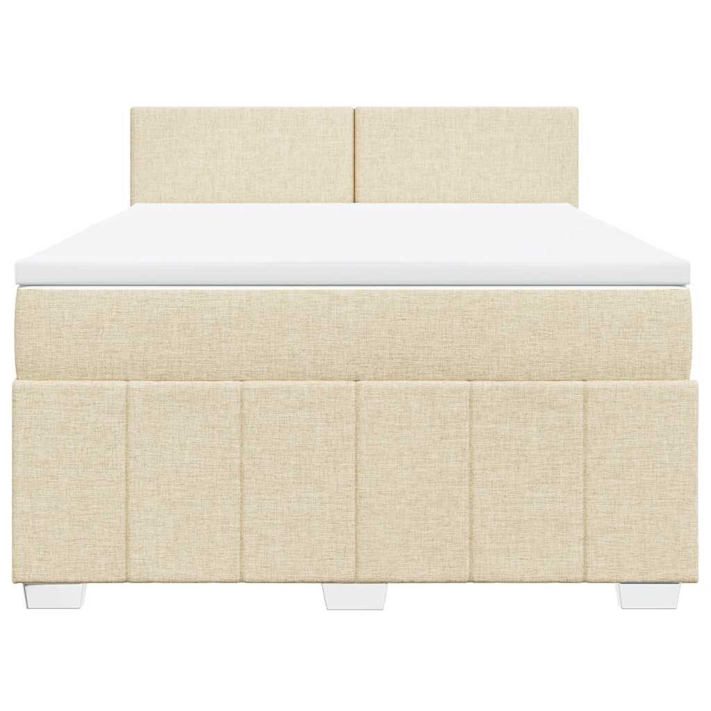 Sommier à lattes de lit avec matelas Crème 140x190 cm Tissu - XIOS