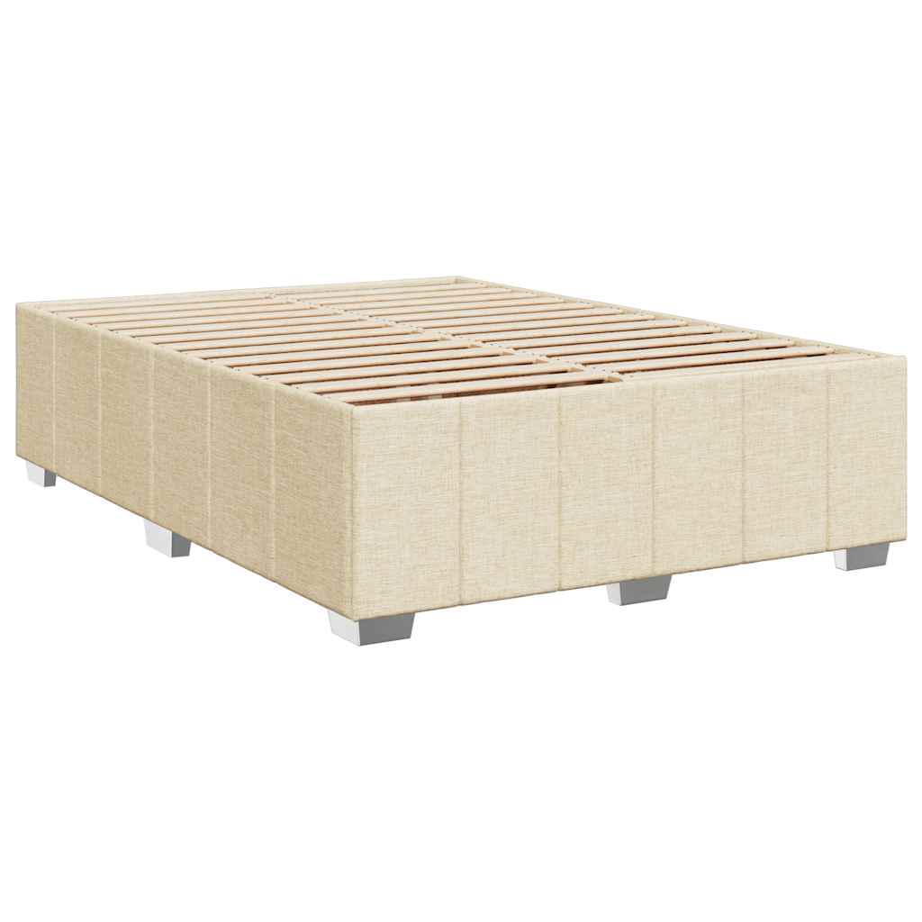 Sommier à lattes de lit avec matelas Crème 140x190 cm Tissu - XIOS