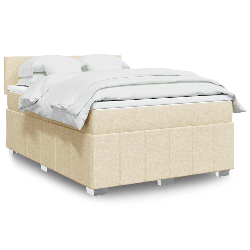 Sommier à lattes de lit avec matelas Crème 140x190 cm Tissu - XIOS