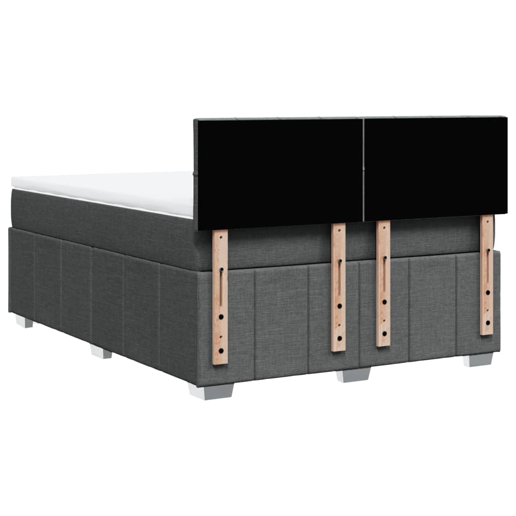 Sommier à lattes de lit avec matelas Gris foncé 140x190cm Tissu - XIOS