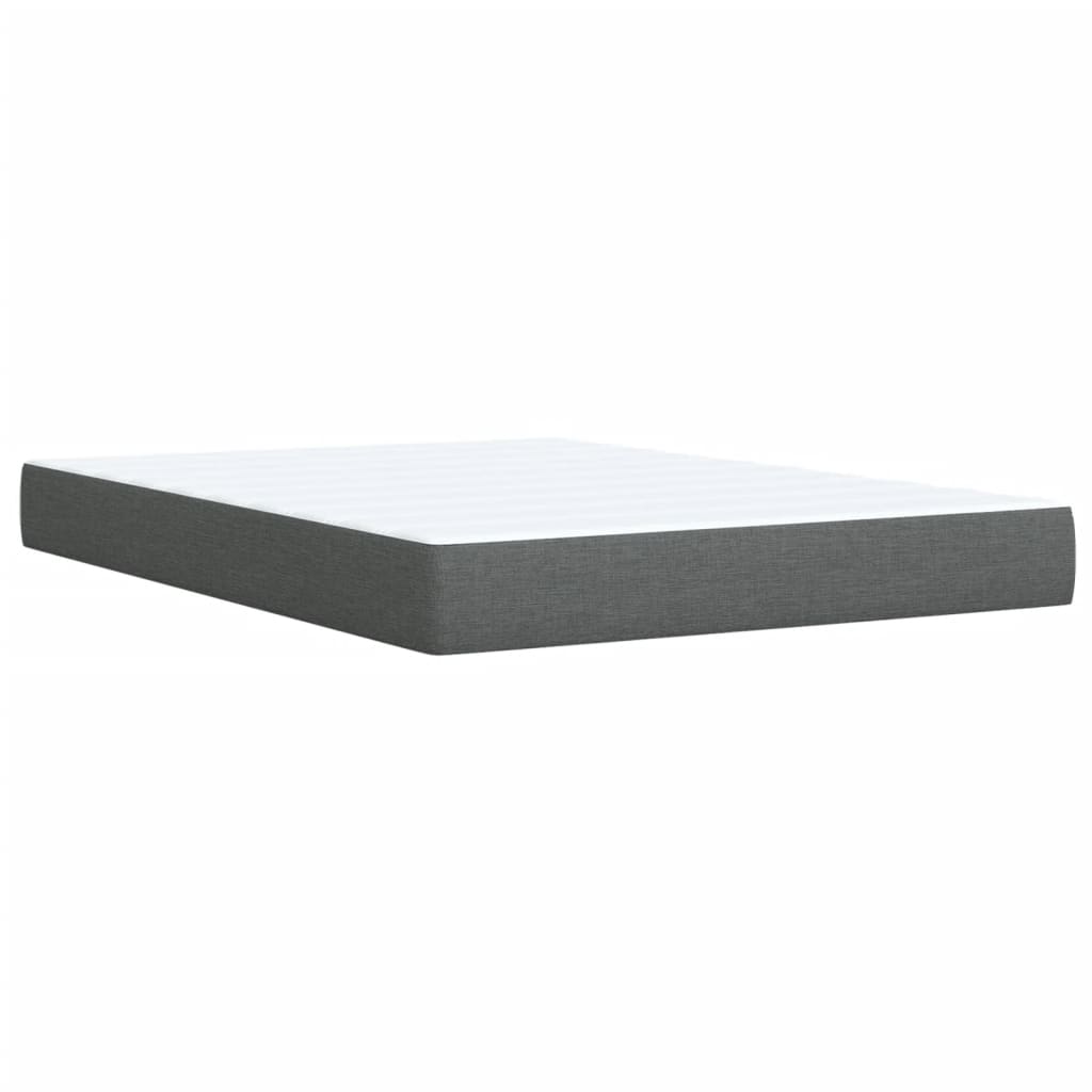Sommier à lattes de lit avec matelas Gris foncé 140x190cm Tissu - XIOS