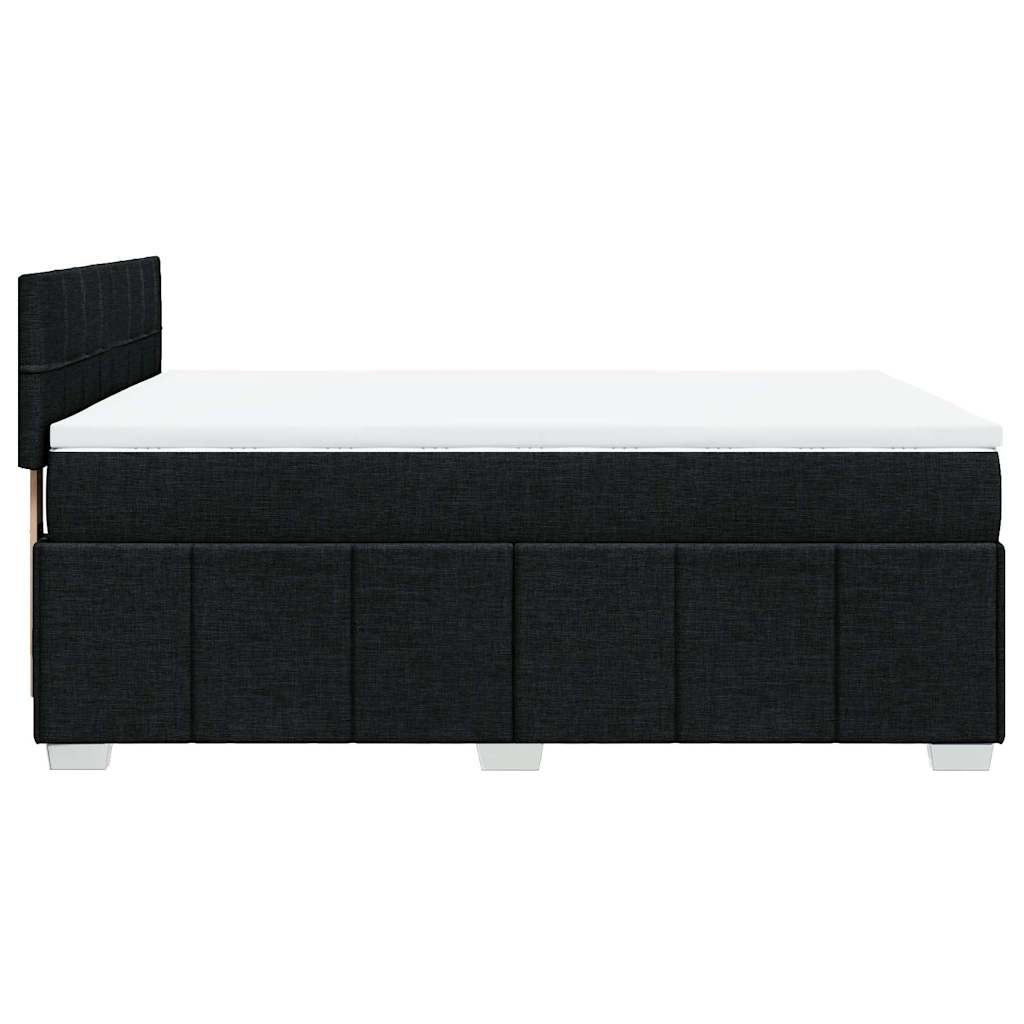 Sommier à lattes de lit avec matelas Noir 140x190 cm Tissu - XIOS