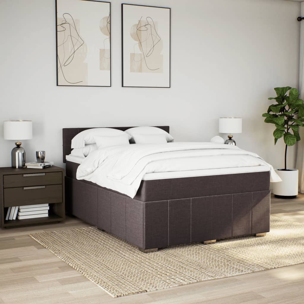 Sommier à lattes de lit avec matelas Marron foncé 140x190 cm - XIOS