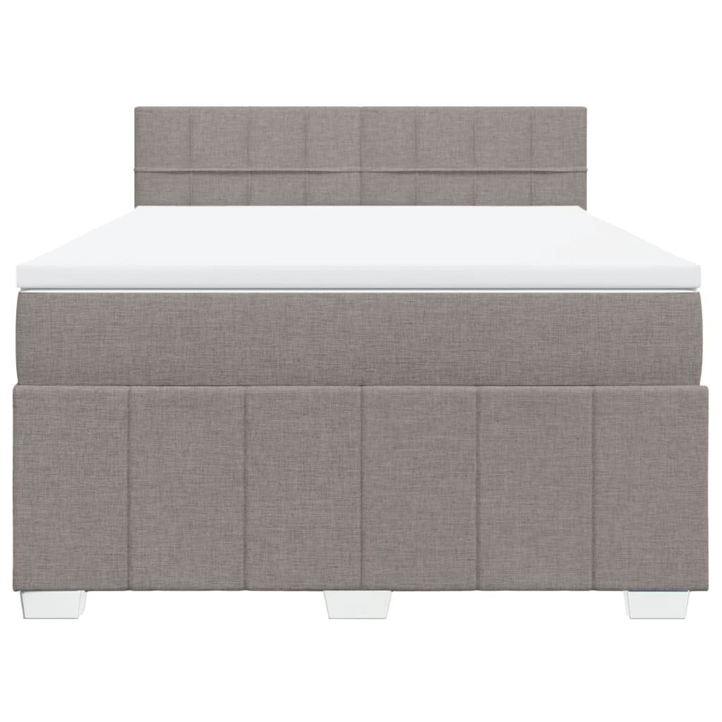 Sommier à lattes de lit avec matelas Taupe 140x190 cm Tissu - XIOS