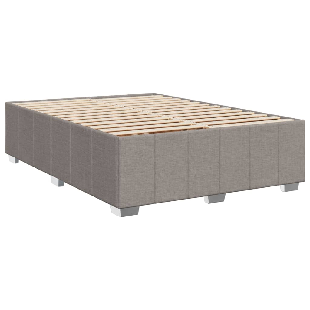 Sommier à lattes de lit avec matelas Taupe 140x190 cm Tissu - XIOS