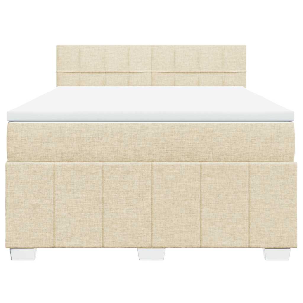 Sommier à lattes de lit avec matelas Crème 140x190 cm Tissu - XIOS