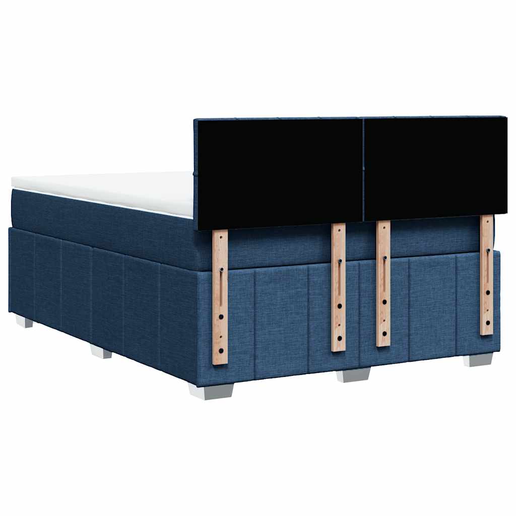 Sommier à lattes de lit avec matelas Bleu 140x190 cm Tissu - XIOS