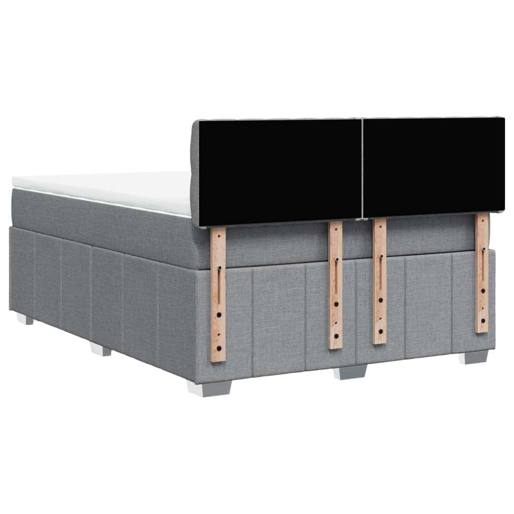 Sommier à lattes de lit avec matelas Gris clair 140x190cm Tissu - XIOS