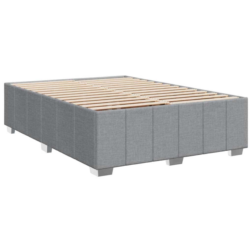 Sommier à lattes de lit avec matelas Gris clair 140x190cm Tissu - XIOS