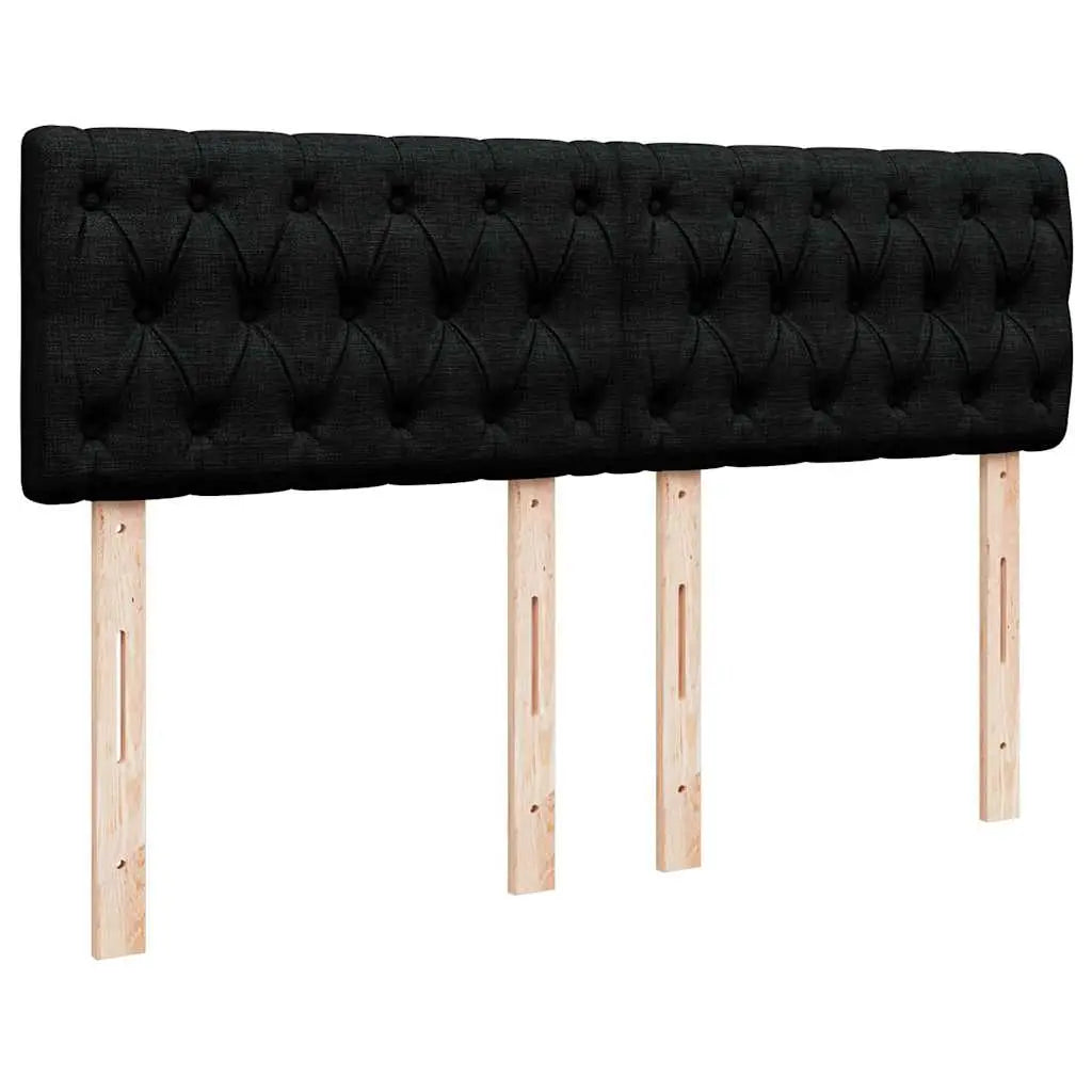 Sommier à lattes de lit avec matelas Noir 140x190 cm Tissu - XIOS