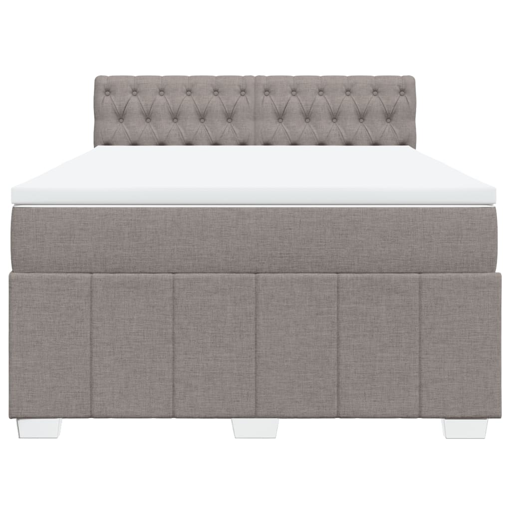 Sommier à lattes de lit avec matelas Taupe 140x190 cm Tissu - XIOS