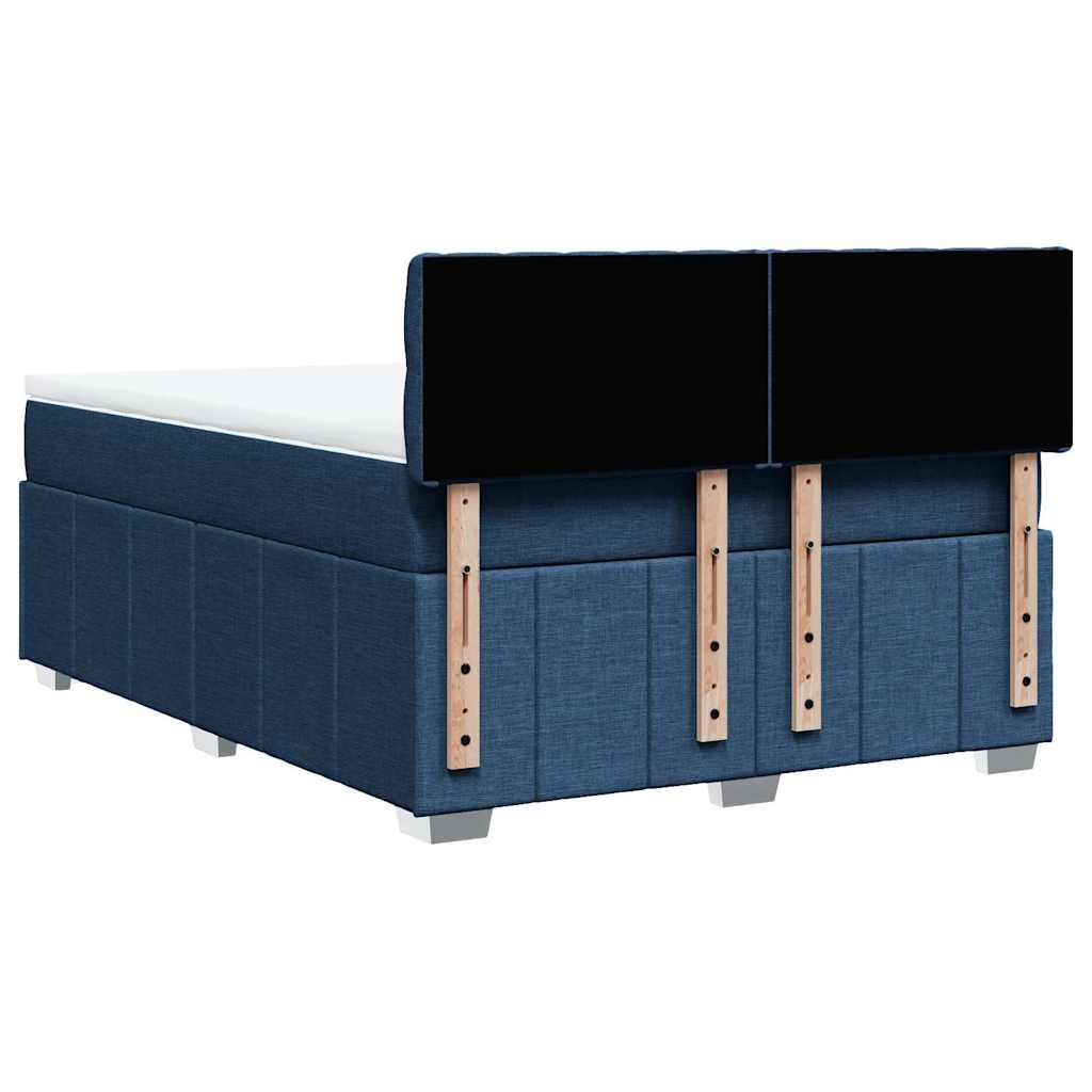 Sommier à lattes de lit avec matelas Bleu 140x190 cm Tissu - XIOS