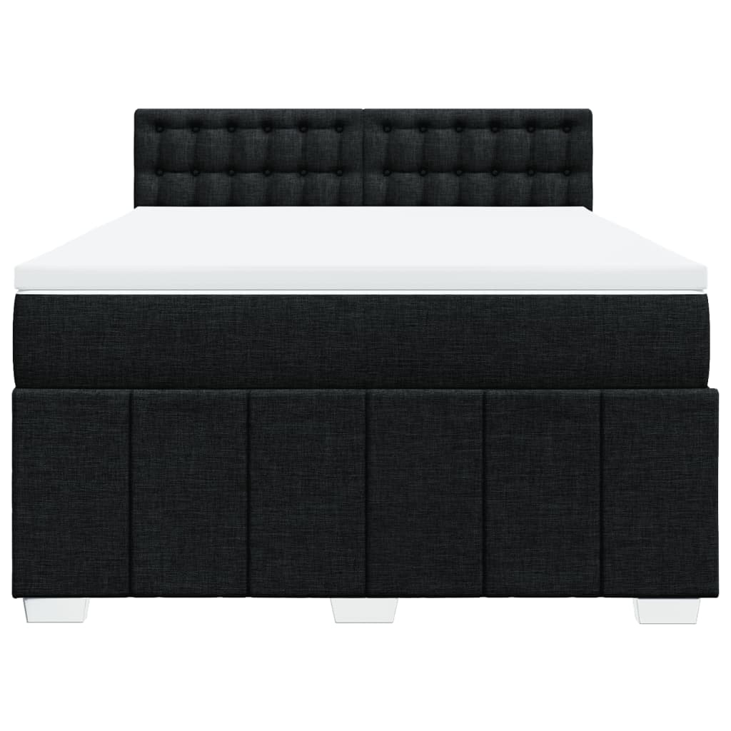 Sommier à lattes de lit avec matelas Noir 140x190 cm Tissu - XIOS