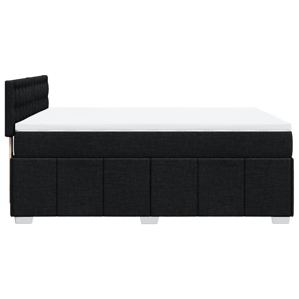 Sommier à lattes de lit avec matelas Noir 140x190 cm Tissu - XIOS