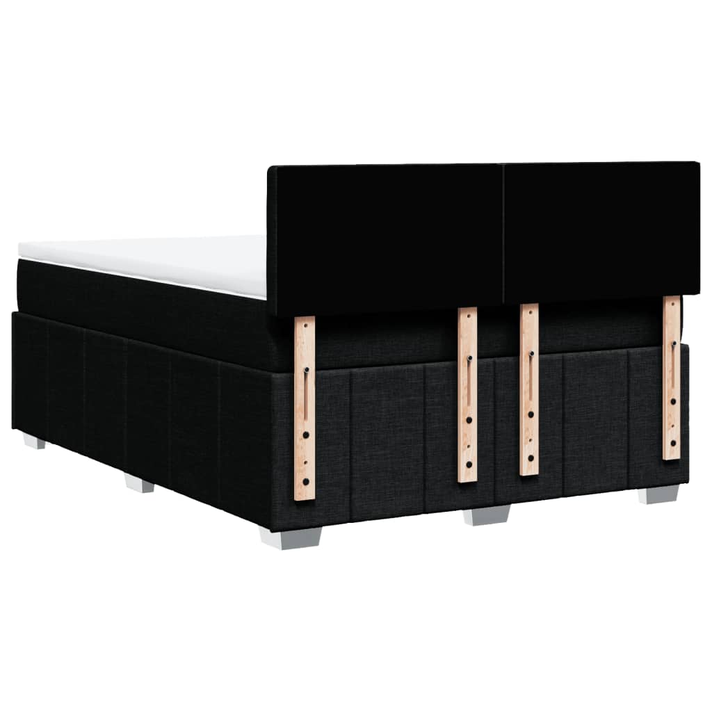 Sommier à lattes de lit avec matelas Noir 140x190 cm Tissu - XIOS