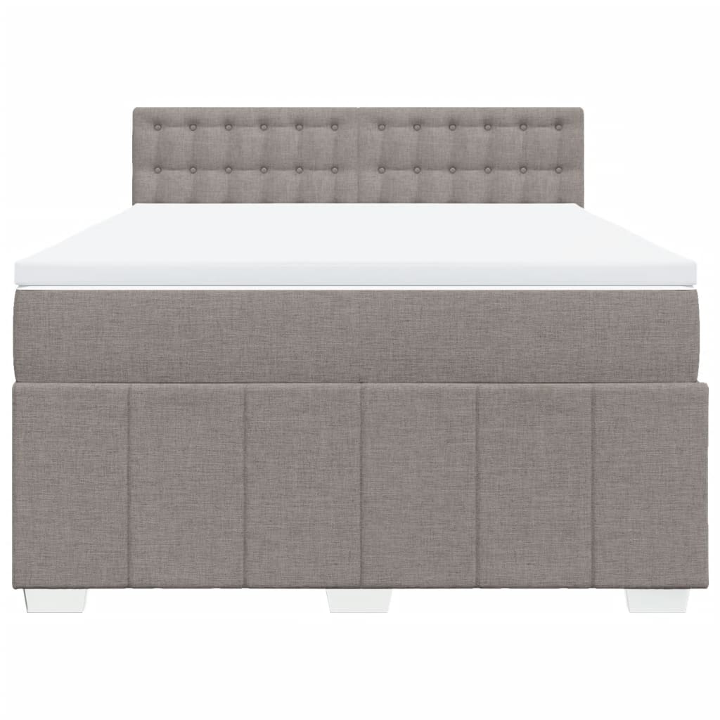Sommier à lattes de lit avec matelas Taupe 140x190 cm Tissu - XIOS