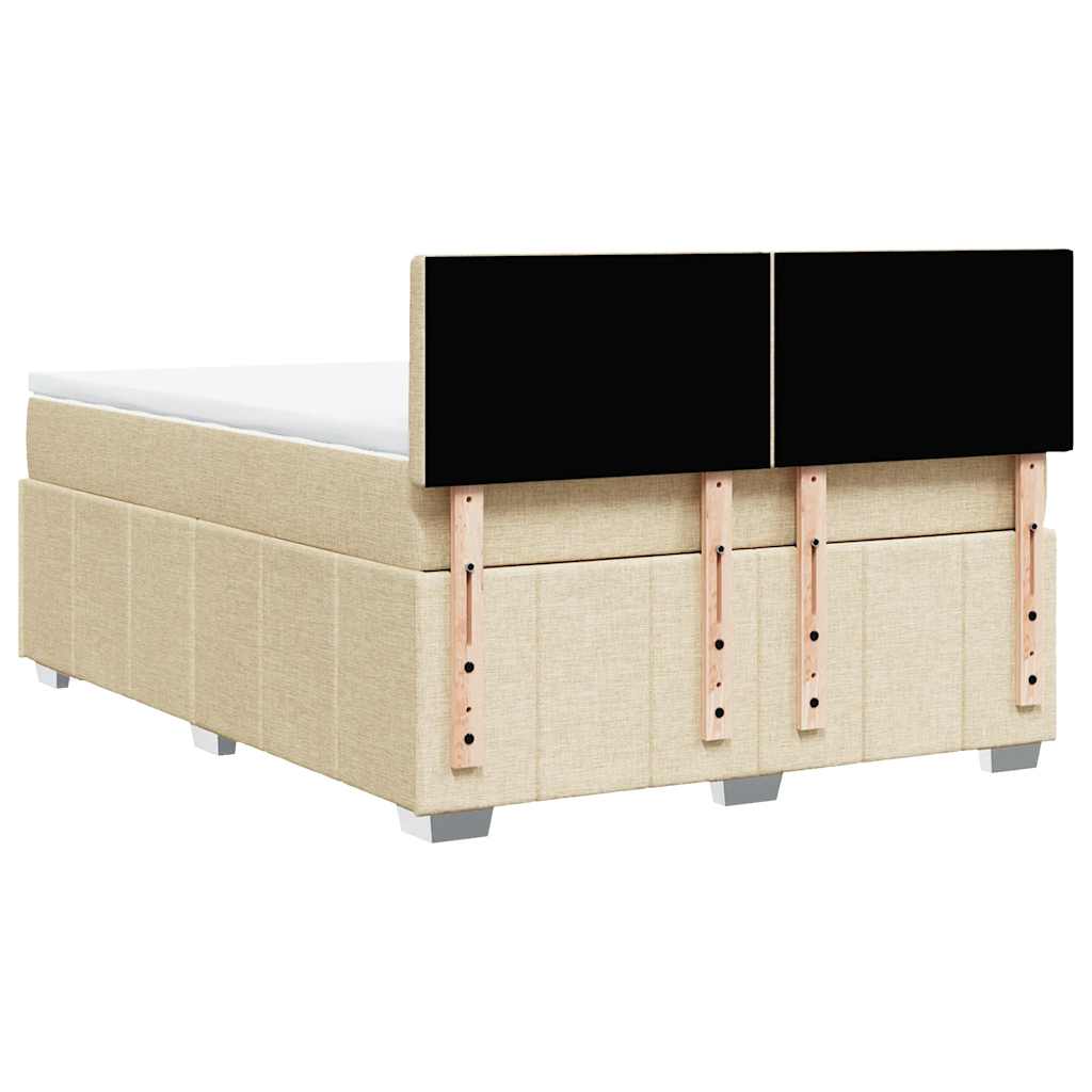 Sommier à lattes de lit avec matelas Crème 140x190 cm Tissu - XIOS