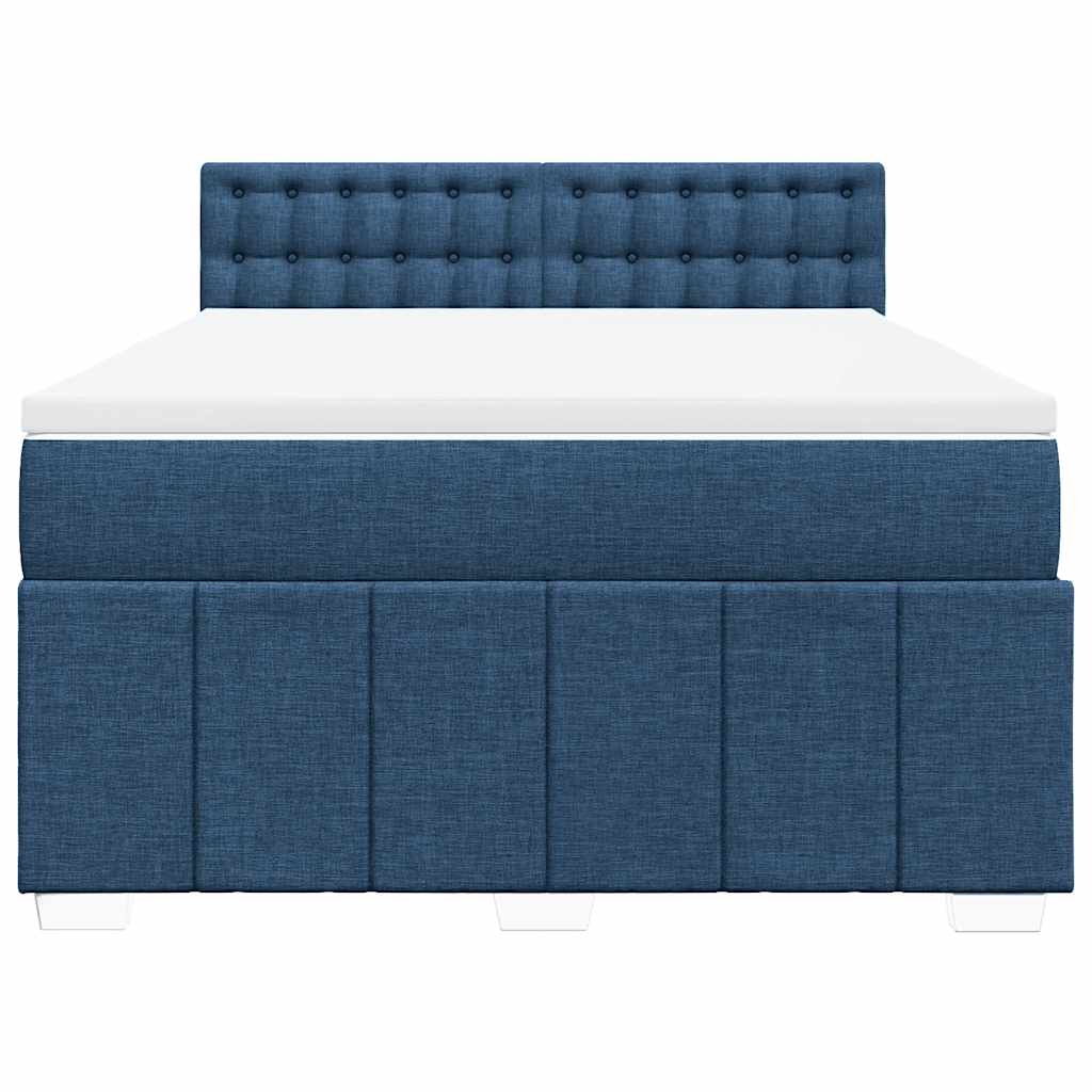 Sommier à lattes de lit avec matelas Bleu 140x190 cm Tissu - XIOS