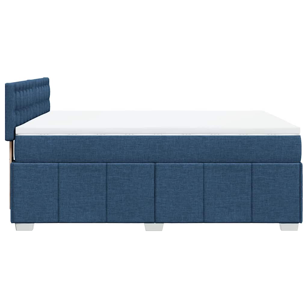 Sommier à lattes de lit avec matelas Bleu 140x190 cm Tissu - XIOS