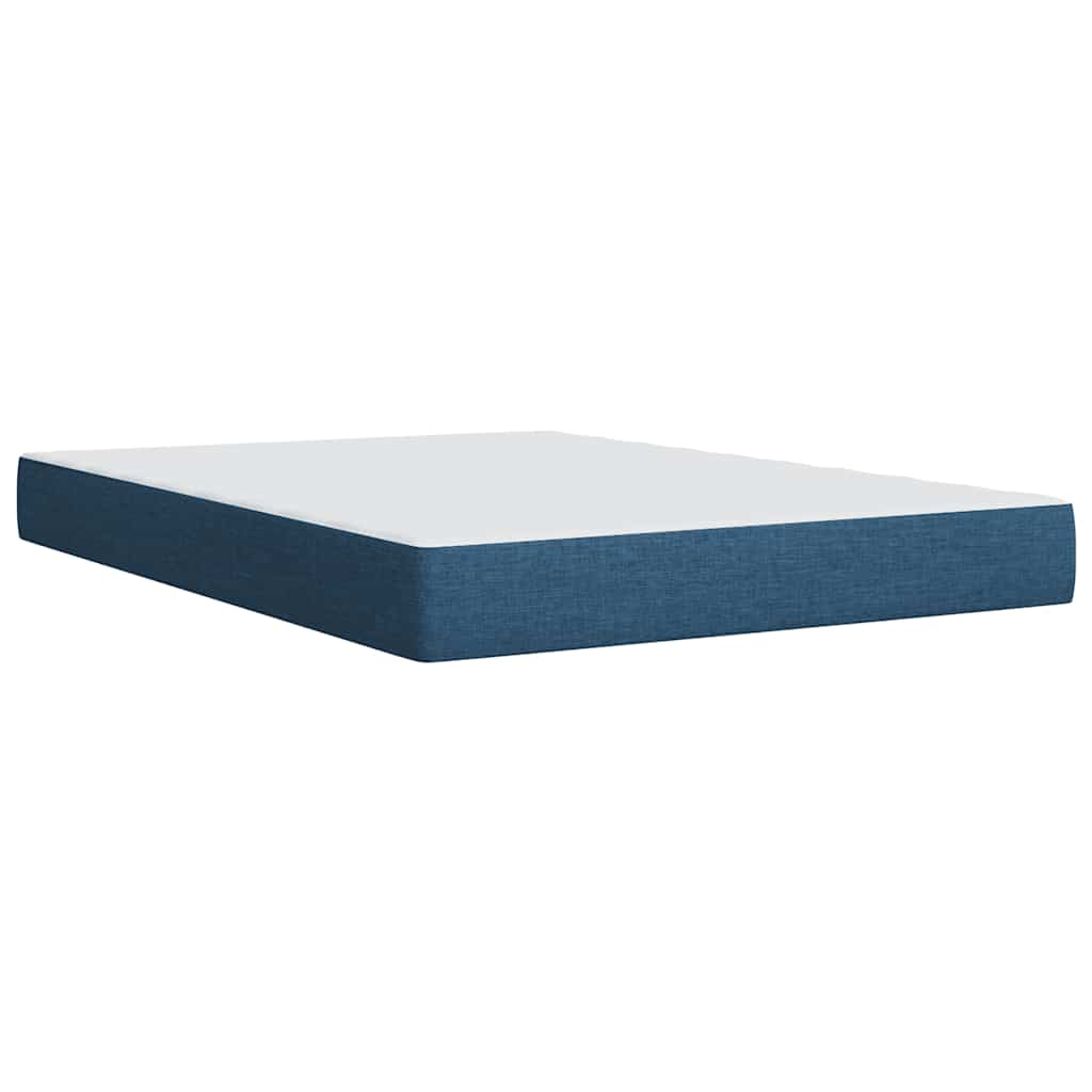 Sommier à lattes de lit avec matelas Bleu 140x190 cm Tissu - XIOS
