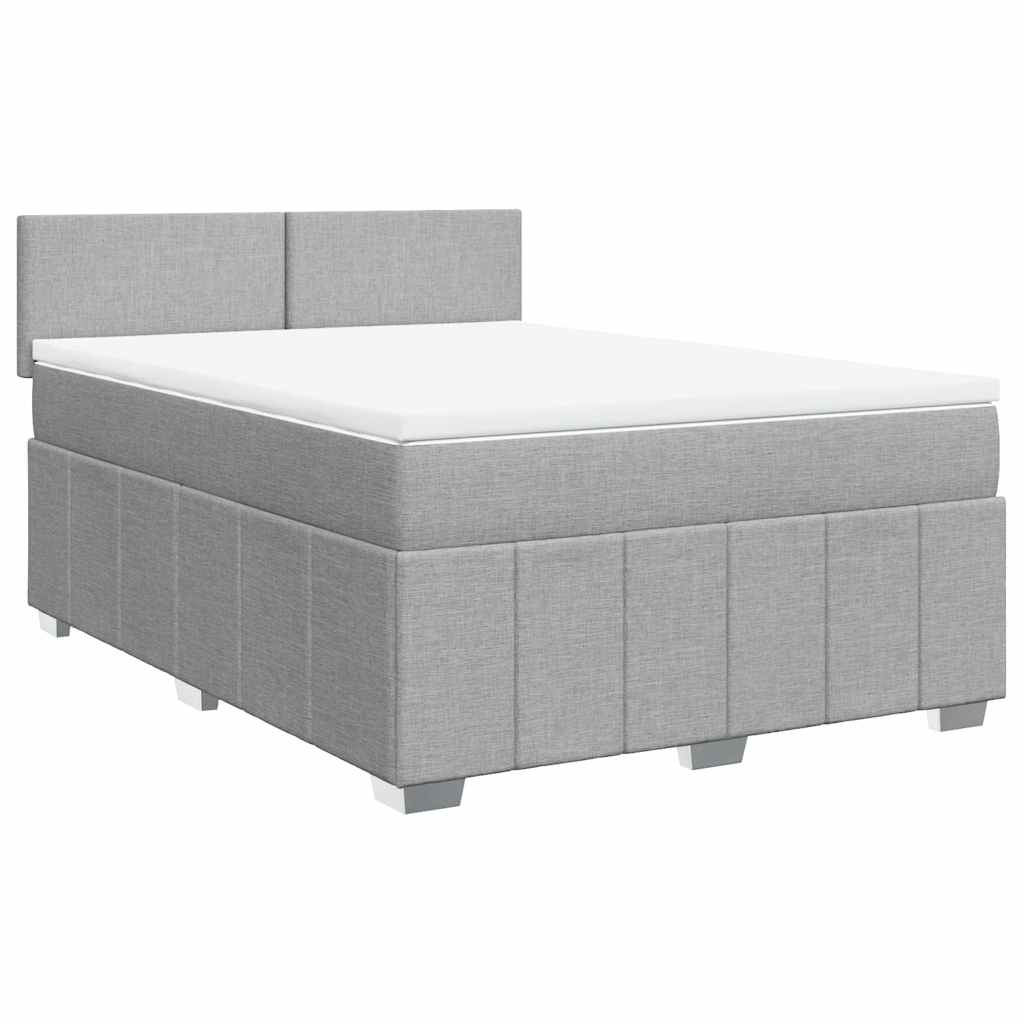 Sommier à lattes de lit avec matelas Gris clair 140x200cm Tissu - XIOS
