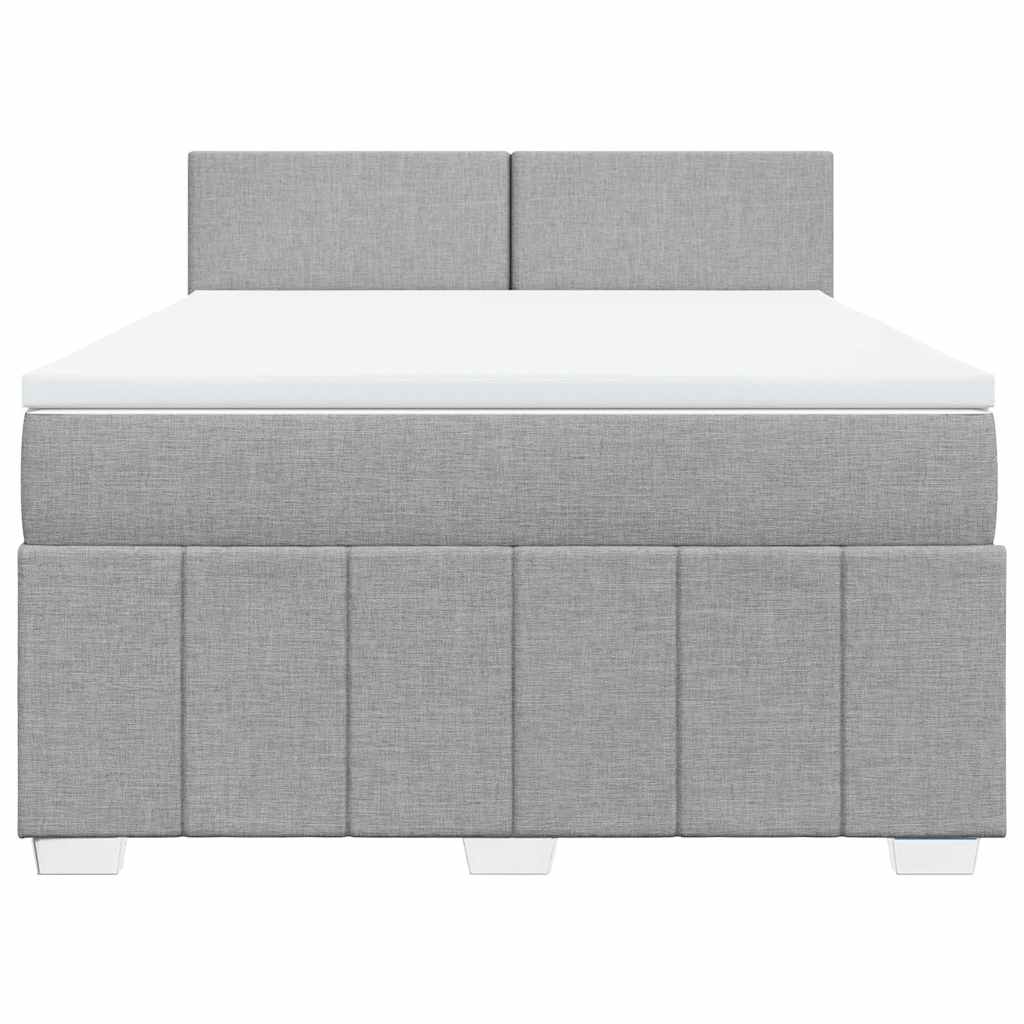 Sommier à lattes de lit avec matelas Gris clair 140x200cm Tissu - XIOS