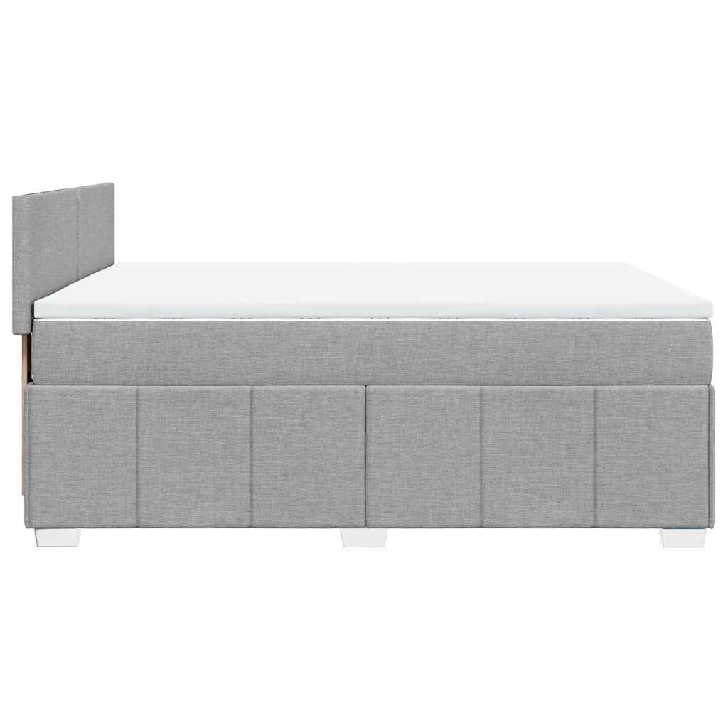Sommier à lattes de lit avec matelas Gris clair 140x200cm Tissu - XIOS
