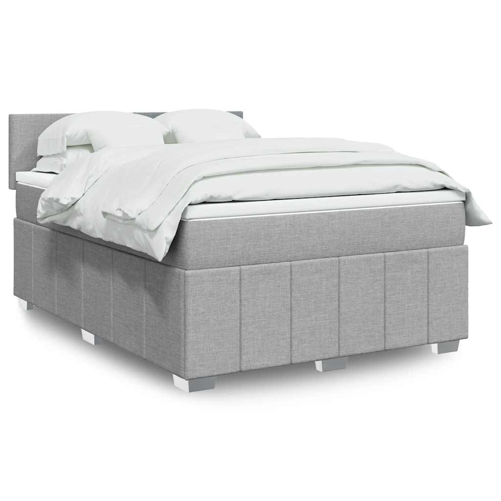 Sommier à lattes de lit avec matelas Gris clair 140x200cm Tissu - XIOS