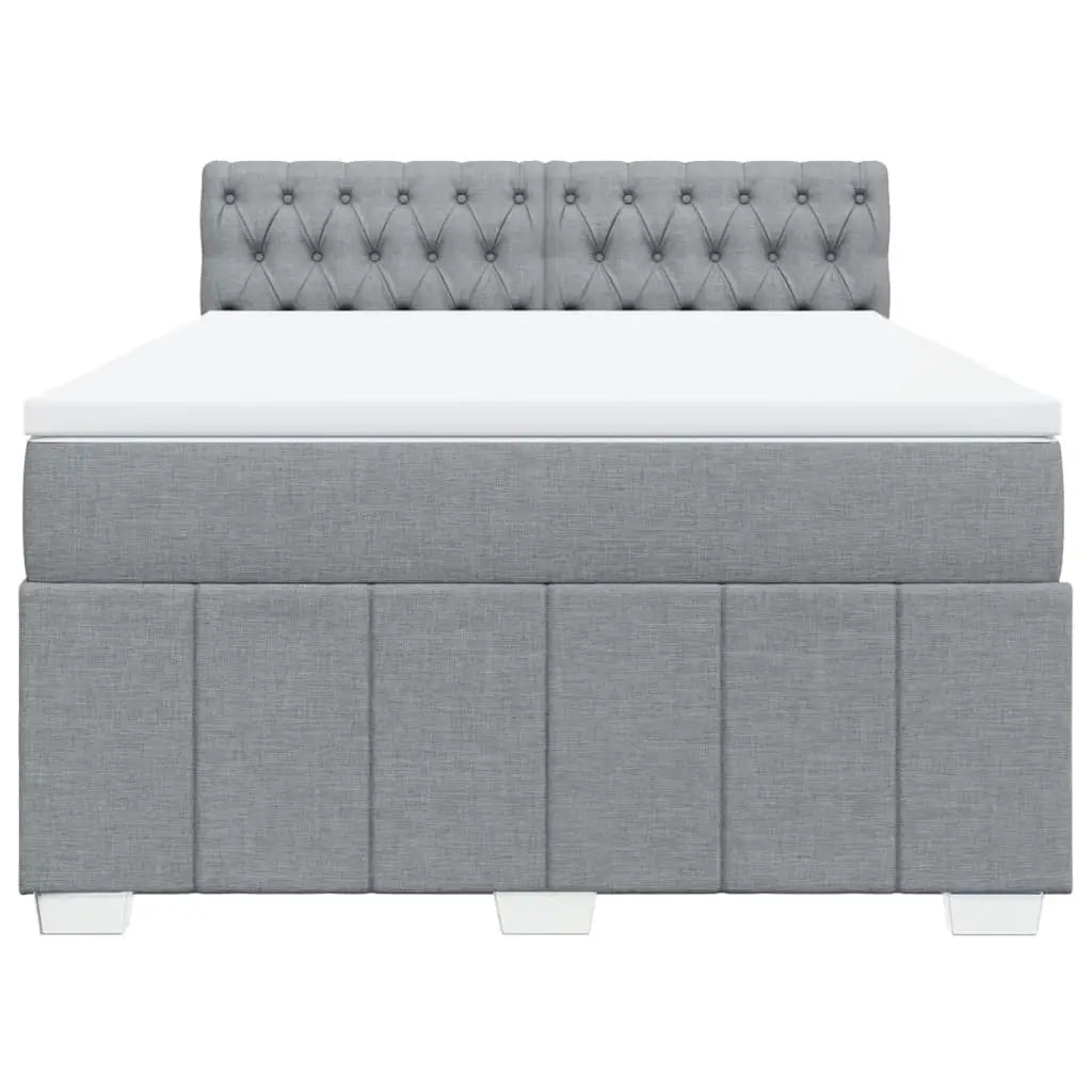 Sommier à lattes de lit avec matelas Gris clair 140x200cm Tissu - XIOS