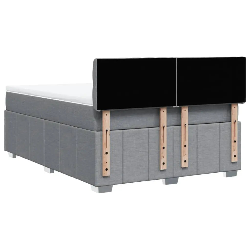 Sommier à lattes de lit avec matelas Gris clair 140x200cm Tissu - XIOS