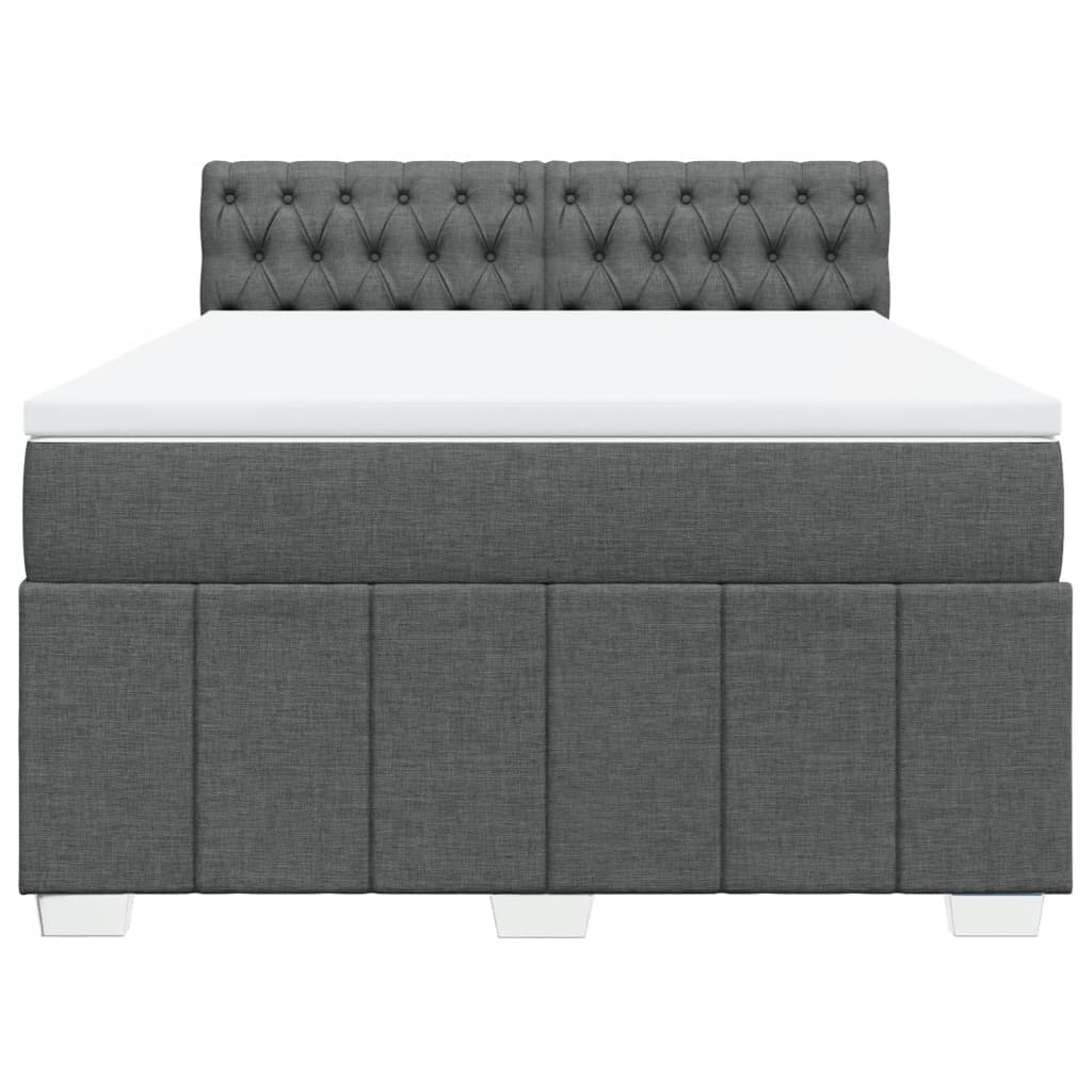 Sommier à lattes de lit avec matelas Gris foncé 140x200cm Tissu - XIOS