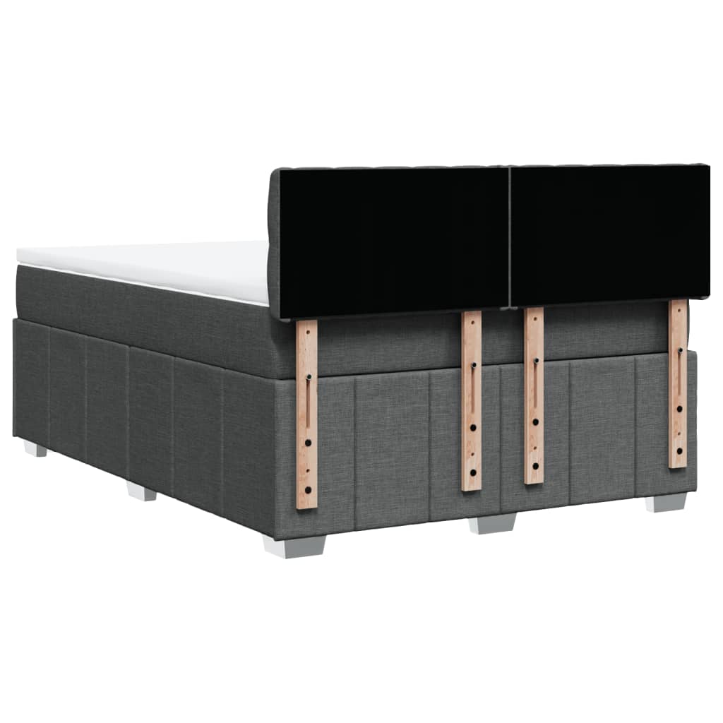 Sommier à lattes de lit avec matelas Gris foncé 140x200cm Tissu - XIOS