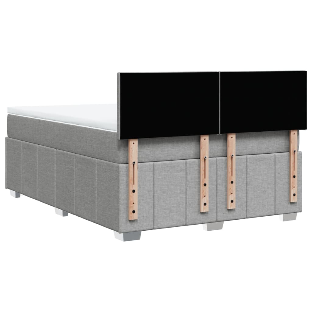 Sommier à lattes de lit avec matelas Gris clair 160x200cm Tissu - XIOS