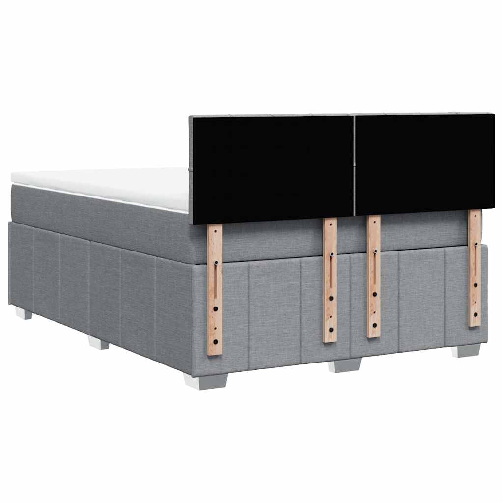 Sommier à lattes de lit avec matelas Gris clair 160x200cm Tissu - XIOS