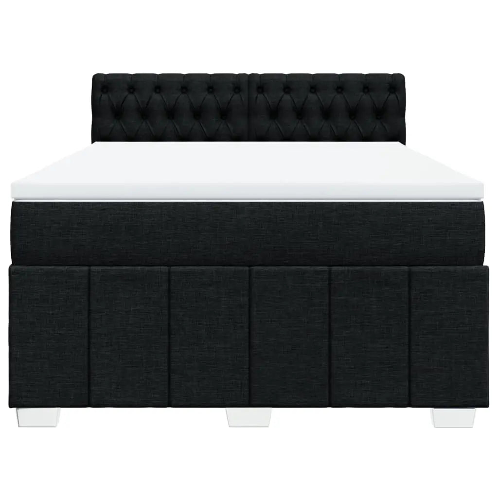 Sommier à lattes de lit avec matelas Noir 160x200 cm Tissu - XIOS