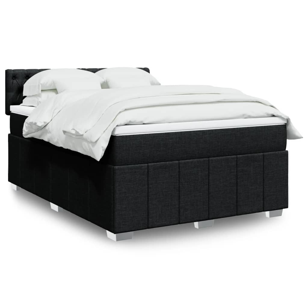 Sommier à lattes de lit avec matelas Noir 160x200 cm Tissu - XIOS