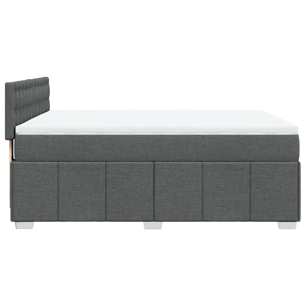 Sommier à lattes de lit avec matelas Gris foncé 160x200cm Tissu - XIOS