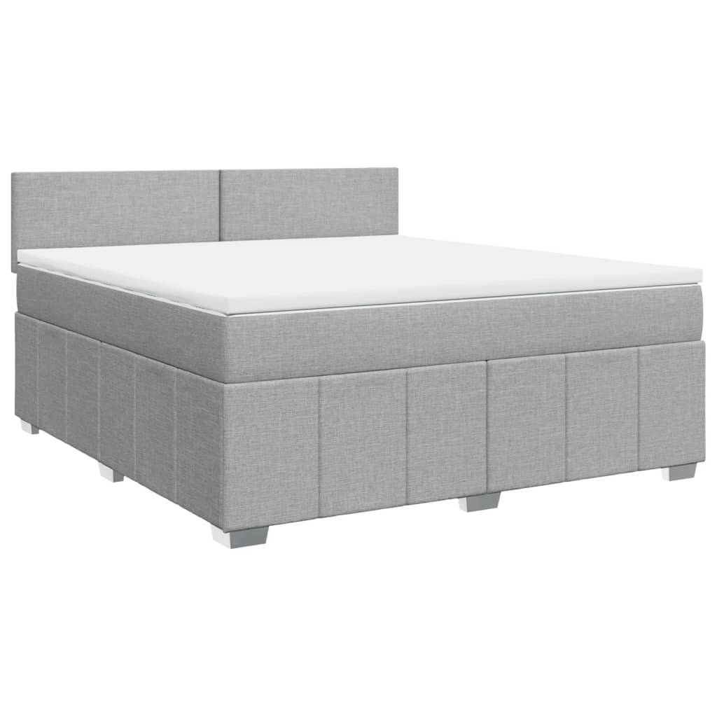 Sommier à lattes de lit avec matelas Gris clair 180x200cm Tissu - XIOS