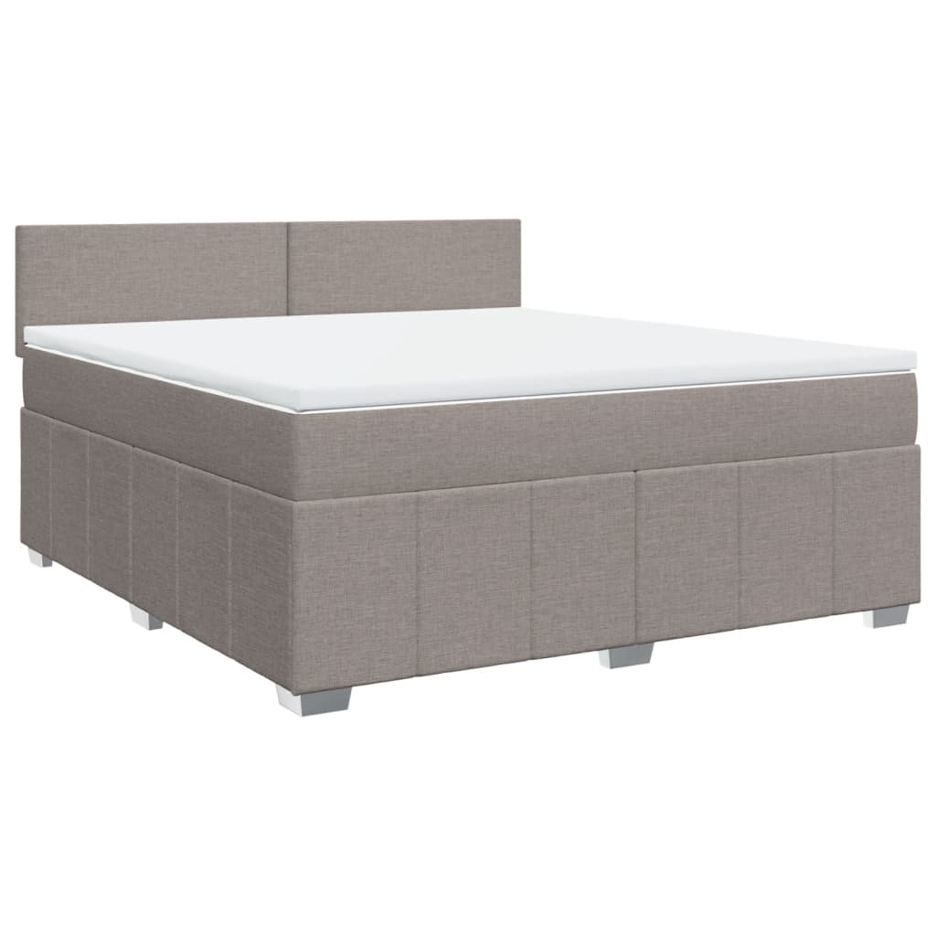 Sommier à lattes de lit avec matelas Taupe 180x200 cm Tissu - XIOS