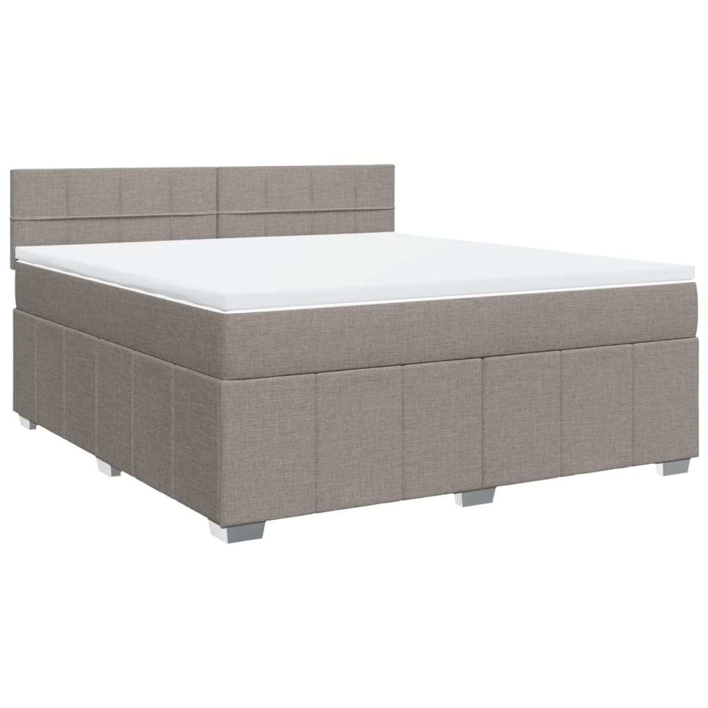 Sommier à lattes de lit avec matelas Taupe 180x200 cm Tissu - XIOS