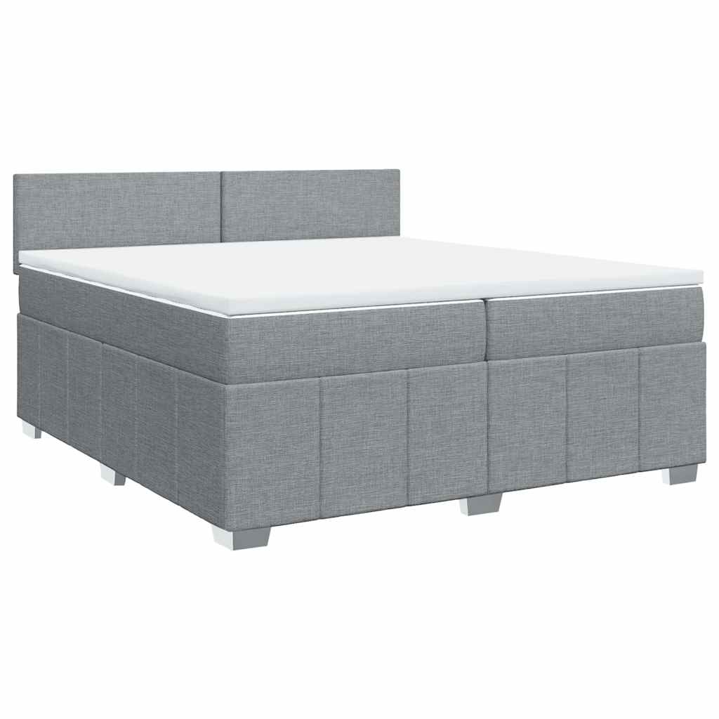 Sommier à lattes de lit avec matelas Gris clair 200x200cm Tissu - XIOS