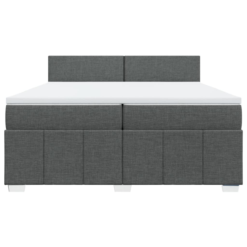 Sommier à lattes de lit avec matelas Gris foncé 200x200cm Tissu - XIOS